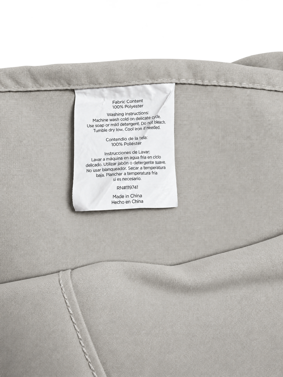 Fabric and care label, edited photograph
